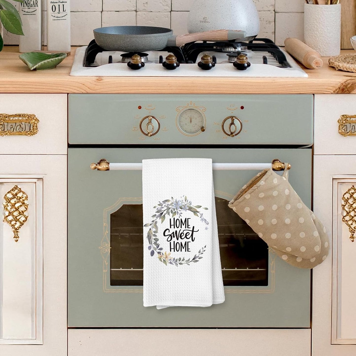 2PCS New Home Gifts Ornament Kitchen Towel House Warming Gifts (White)