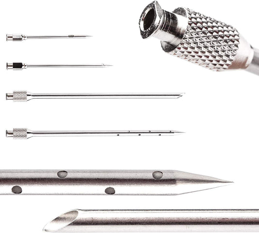 Stainless Steel Meat Injector Kit - Outdoor Marinade Syringes with 3 Needles for Grill & Smoker - Professional Culinary Tool