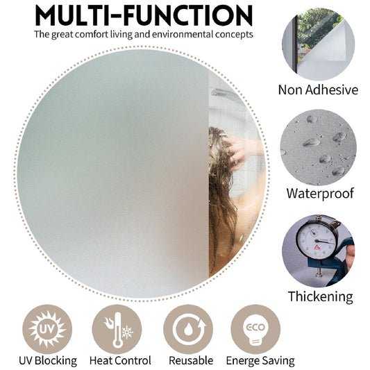 KESPEN Frosted Window Film Privacy, Total Privacy Film For Glass Windows, No Glue Anti UV Static Cling Heat Blocking Film, 75 X 400 cm