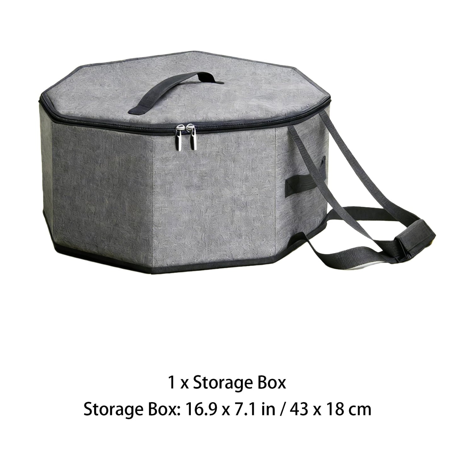 Calolin Hat Box For Travel, 16.9x7.1 in Collapsible Hat Organizer For Women Men, Large Capacity With Lid, Portable Travel Hat Storage Case, Gray