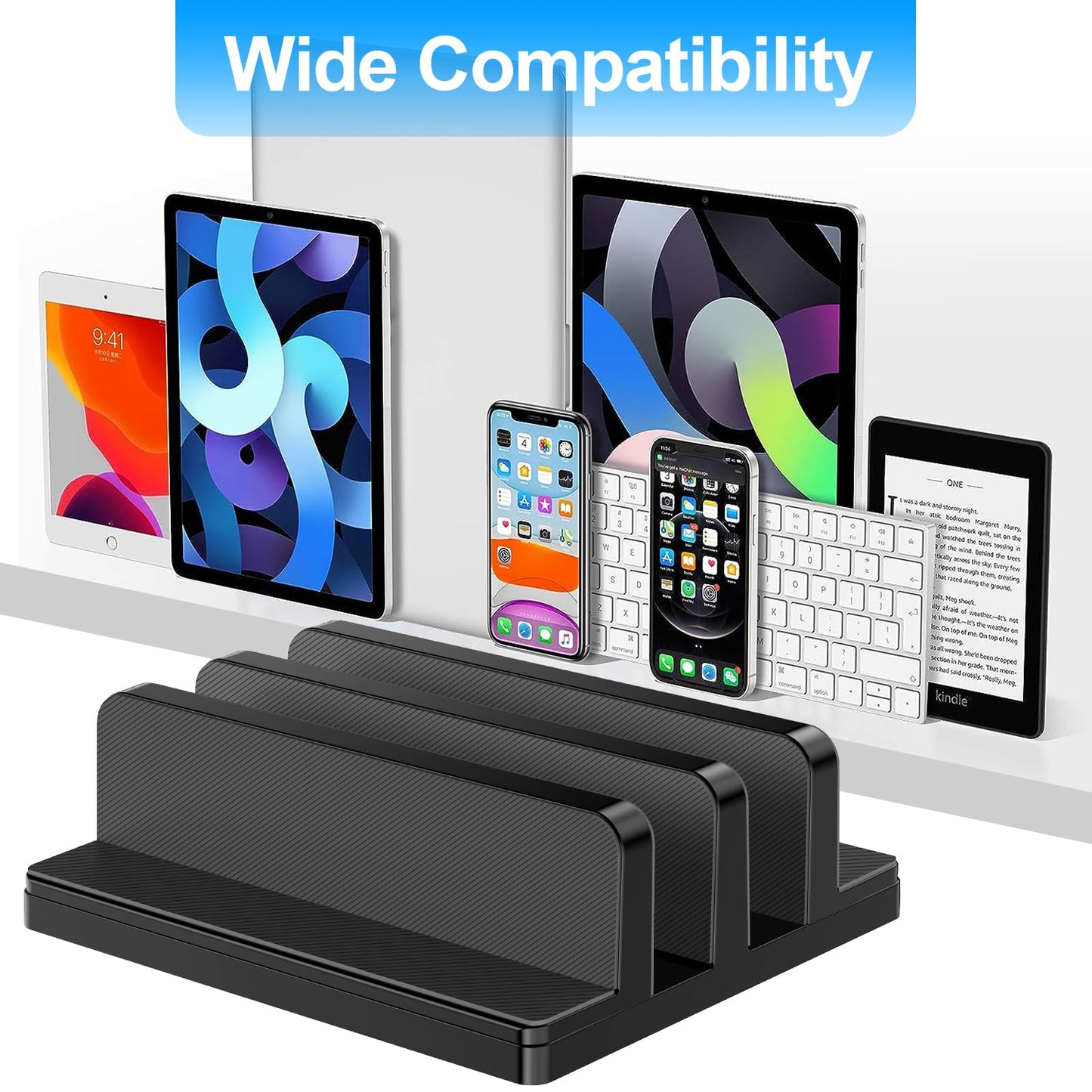 Gogoonike Vertical Laptop Stand, Laptop Holder with Adjustable Dock
