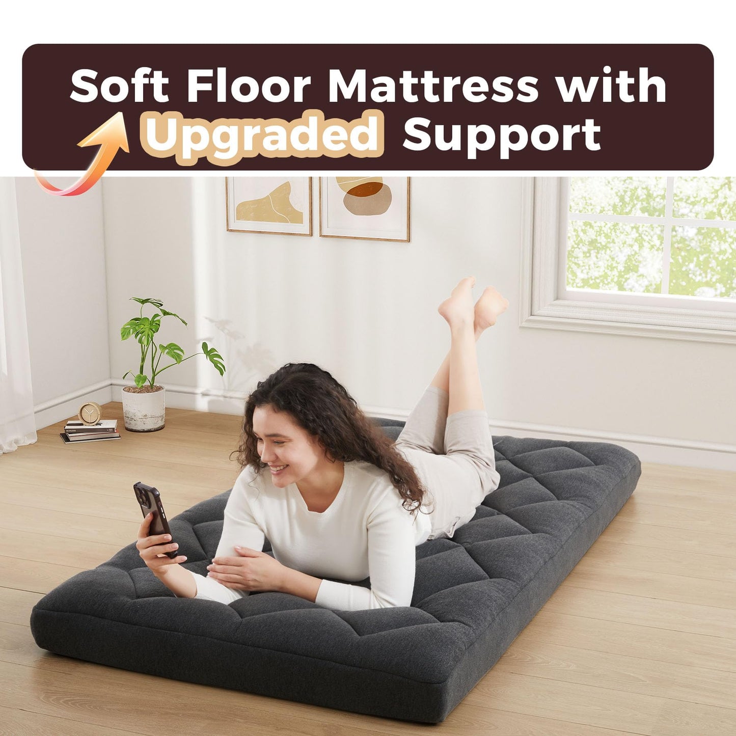 Jamdok 10cm Single Memory Foam Floor Mattress,Guest Bed(190X97X10cm)