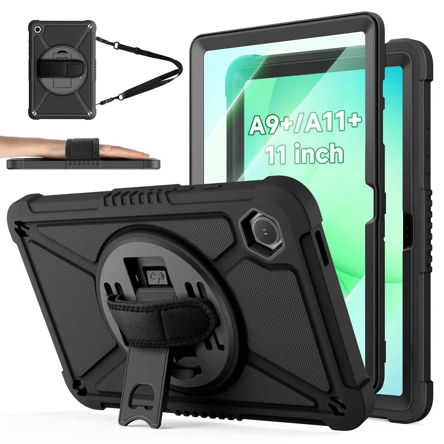 ZtotopCases Case for Samsung Galaxy Tab A11+ / A9+ 11 Inch 2023/2025, Shockproof Protective for Samsung A11+ tablet case with Screen Protector + 360
