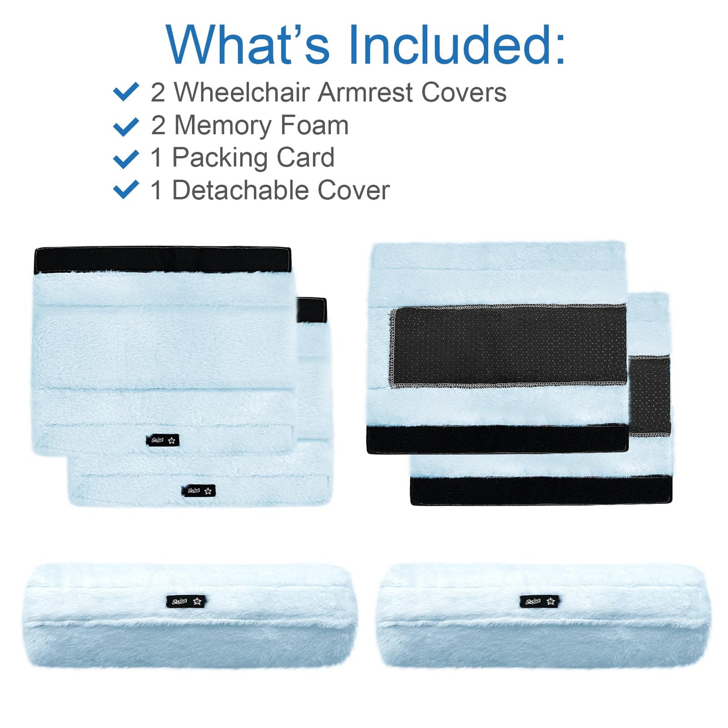 SPRING SEAON Wheelchair Armrest Pads Covers Fuzzy Desk Chair Arm Pads Soft