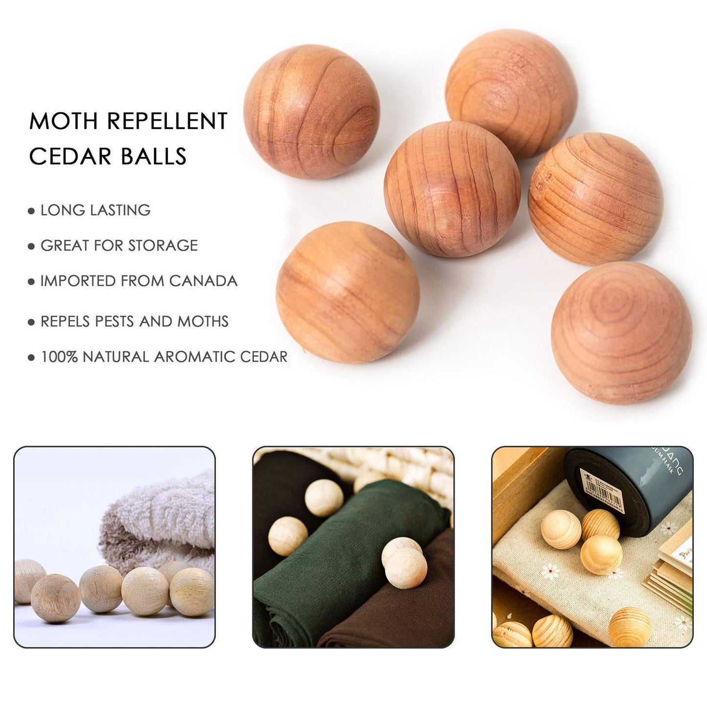 HomeClean Moth Proof Garment Bags 60 x 100cm(24'' x 40'') Hanging Clothing Storage Bags and 6 Cedar Balls for Suit Jacket Shirt Sweater Pack of 6
