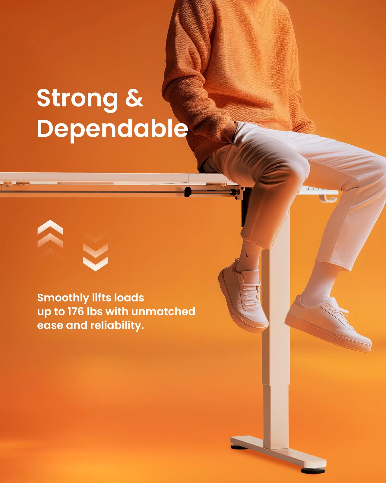 ErGear Electric Standing Desk 120 x 60cm 4 Memory with Splice Board