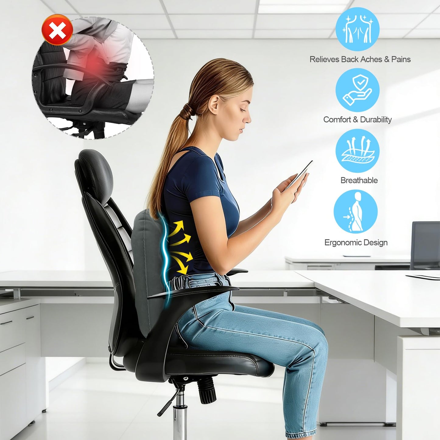 DARENYI Inflatable Donut Pillow, Coccyx Cushion for Tailbone Pain