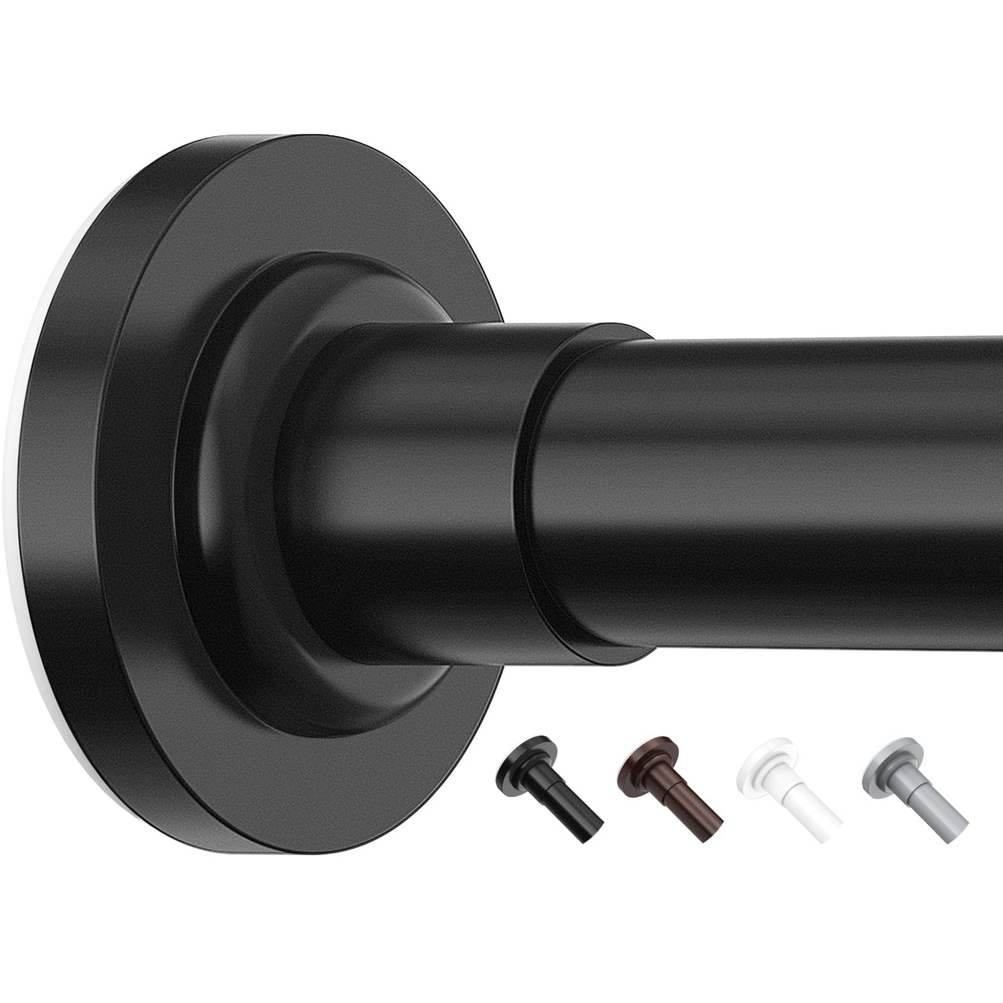 Yeabett Curtain Pole, 48-154.9cm Extendable Net Curtain Rod, Telescopic Curtain Pole for Bathroom or Windows, No Drilling, No Slip, No Rust, Black