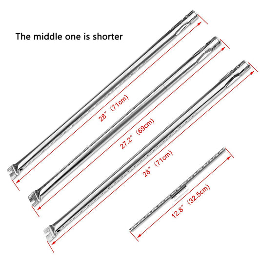 GFTIME 7508 Burner & Flavorizer Bars 7537 stainless steel Replacement for Weber Spirit E310 E320 (2007-2012 with SIDE burner knobs), Spirit 700, Weber