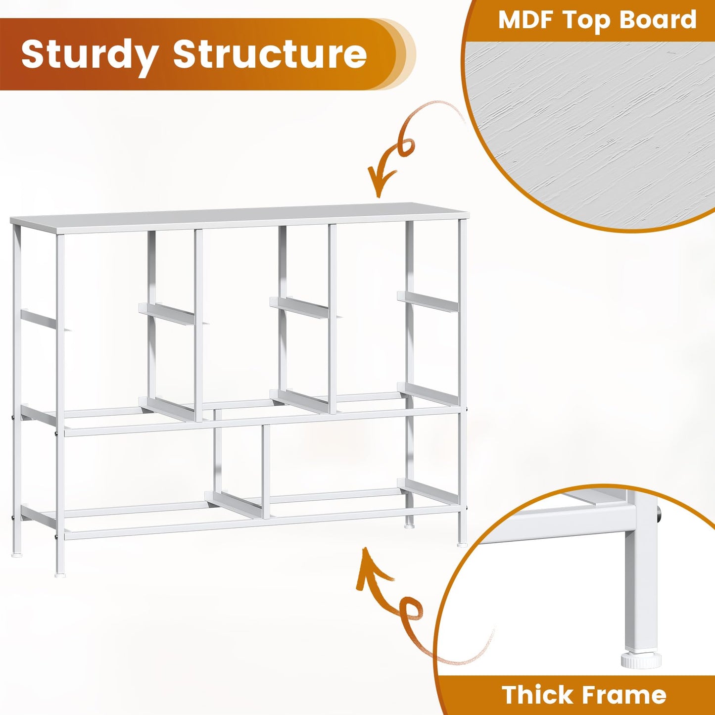 Feonase Chest of Drawers, Bedroom Dresser with 8 Fabric Drawers, Metal Frame & MDF Wood Top, Adjustable Feet, Storage Organizer Unit for Bedroom