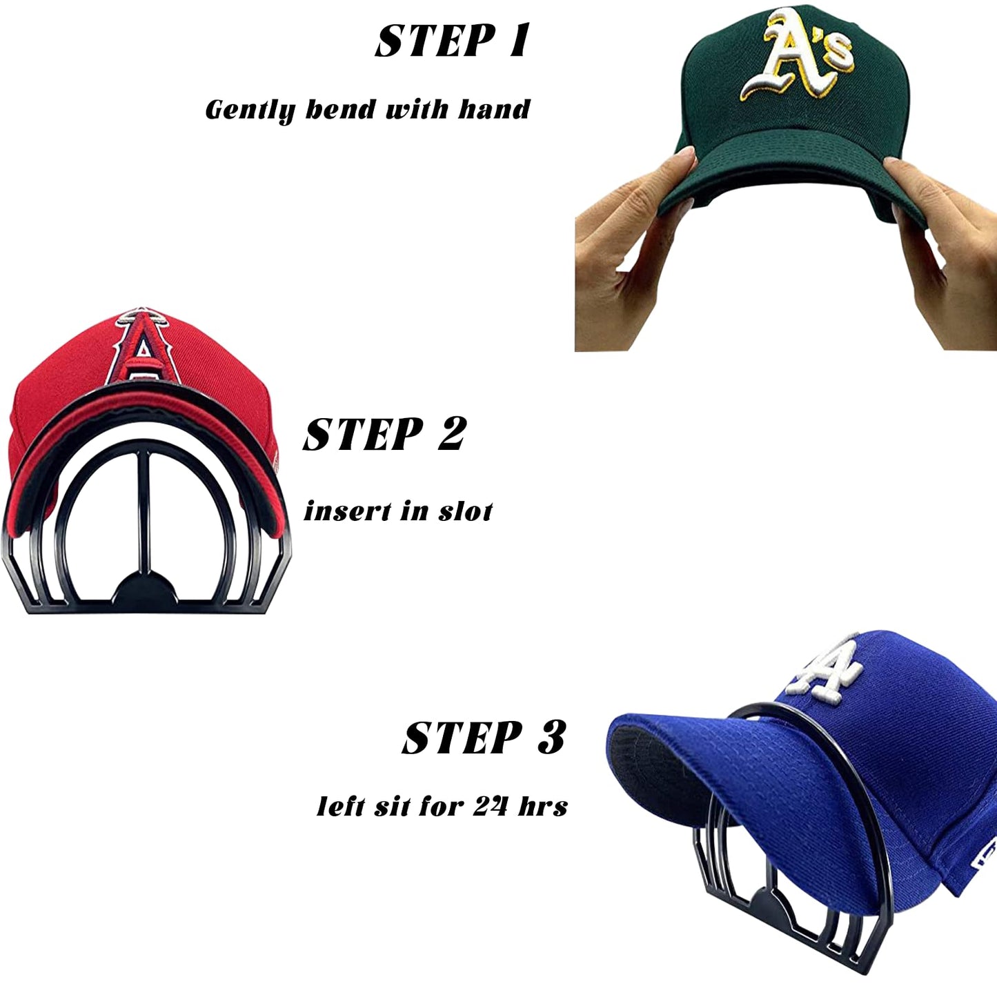 ChenYuehao 6Pcs Smooth Surface Hat Curving Band Reusable Hat Brim Bender Stable Circle Hat Bill Bender Cap No Steaming Hat Bill Bender for Baseball