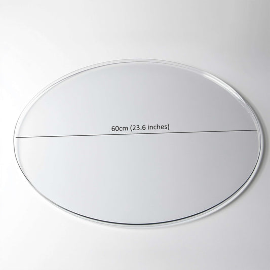 Round Clear PVC Table Protector, Heat Resistant & Waterproof, Clear Round 60cm