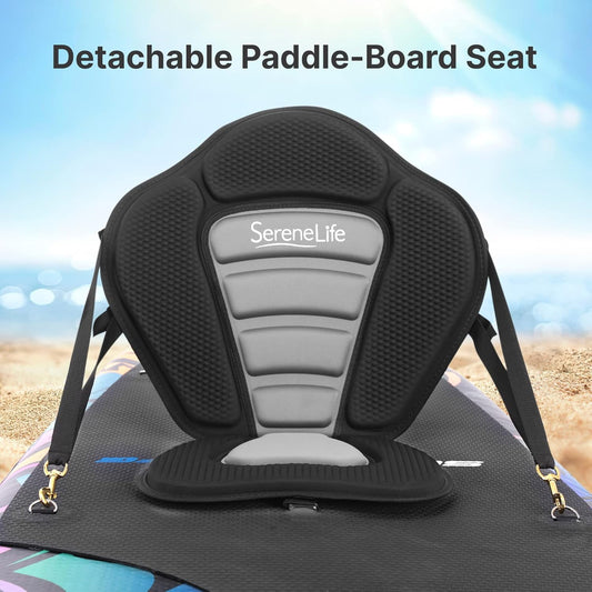SereneLife Paddleboard Seat - Detachable UniversaL BAdjustable Seat, with Straps and Hooks, Form-Fitting Design for All Body Sizes, Kayak