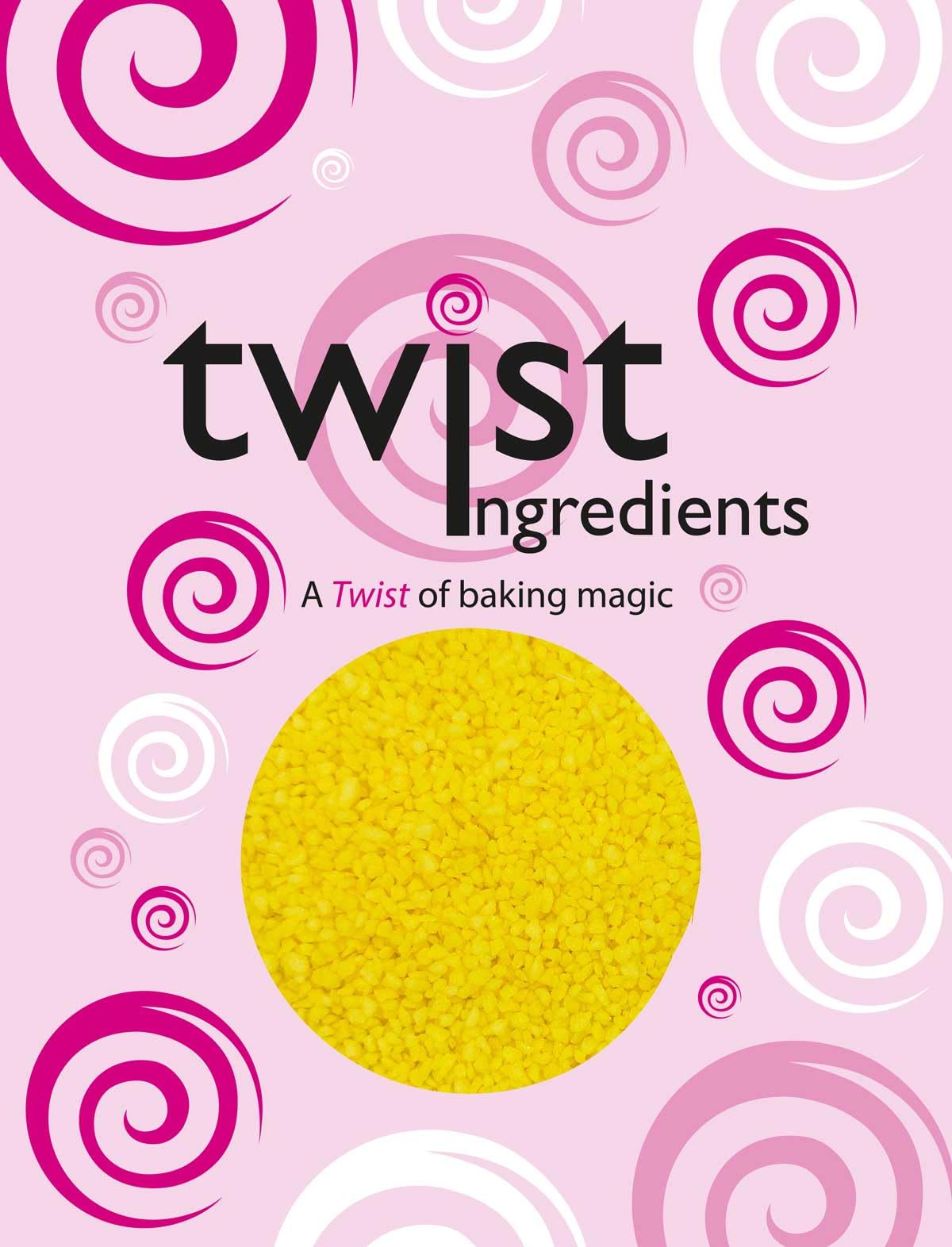 Twist Ingredients - Sugar Crunch - Lemon - Bright Yellow Vegan Cake Topper Sprinkles - 800g Edible Cupcake/Cake Decorations - For Weddings,