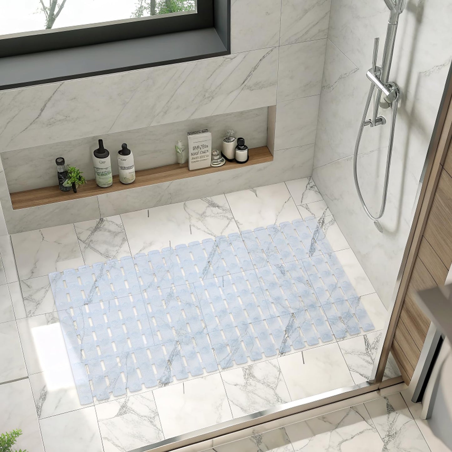 Smiry Shower Bath Mat Non Slip, Quick Drying for Inside Shower, 40 x 70 cm