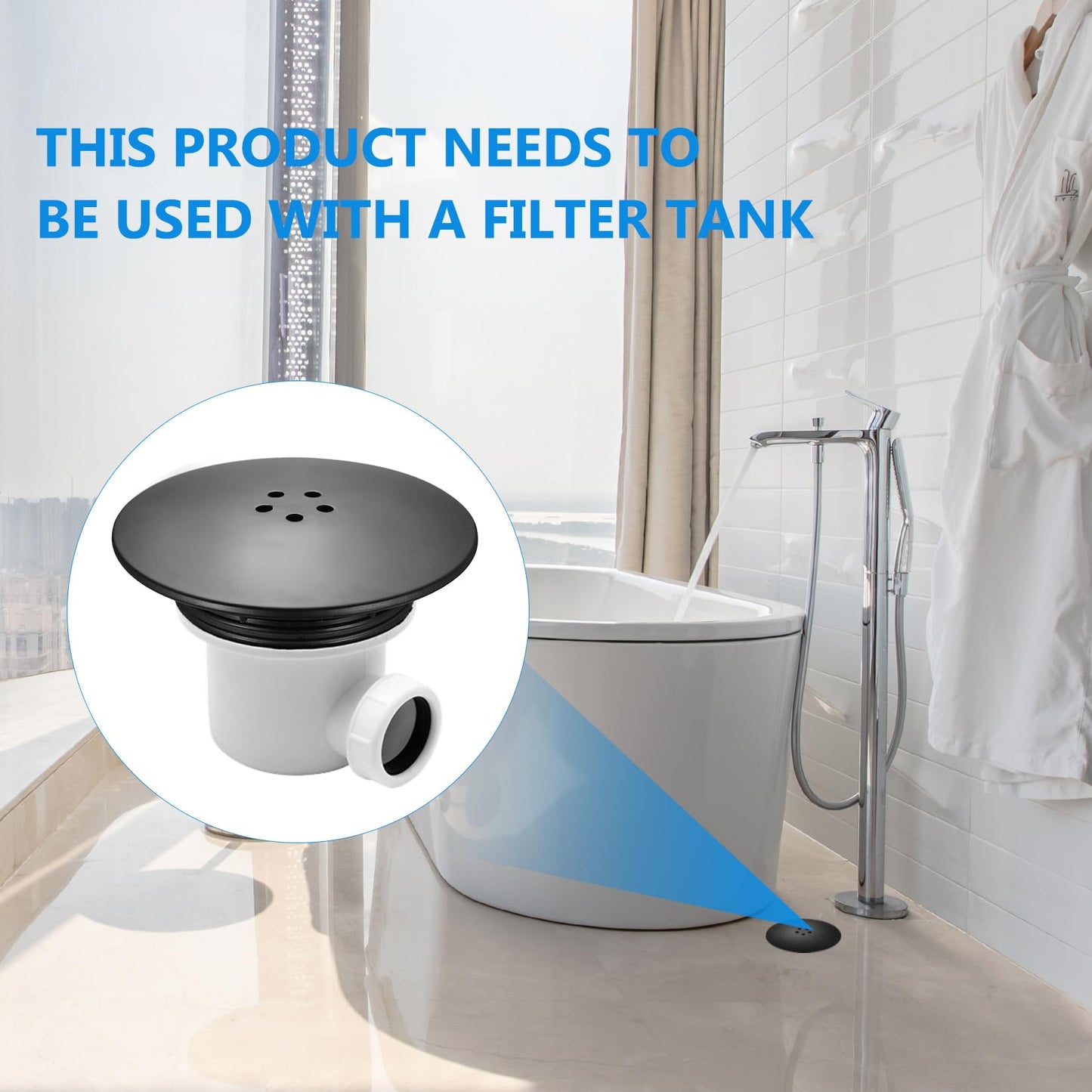 Tenbrachian 90mm Shower Drain Cover Replacement, 90mm/115mm Shower Plughole Covers, Showers Trap Cover Replacement Plug Hair Traps Parts