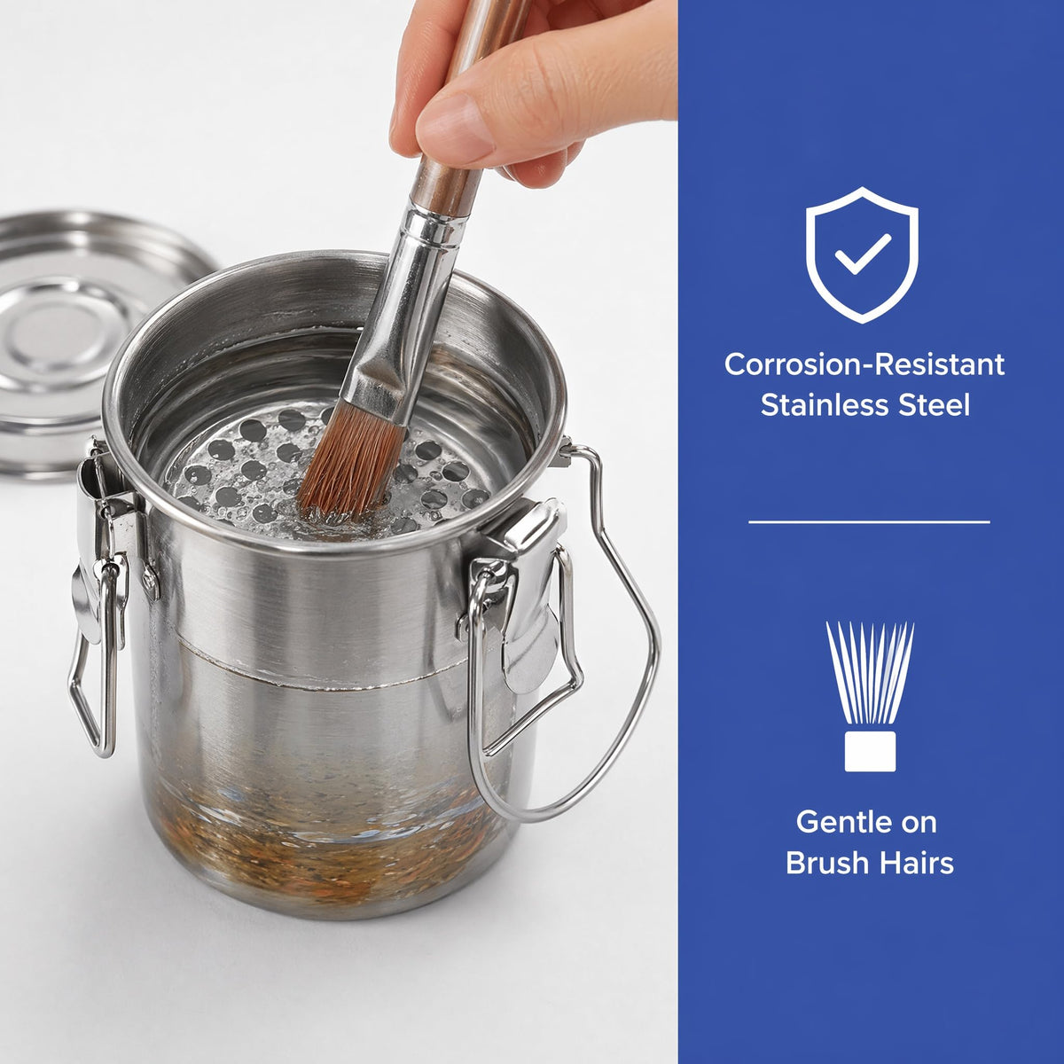FTISSLY Paint Brush Washer Brush Cleaner Stainless Steel Washing Bucket