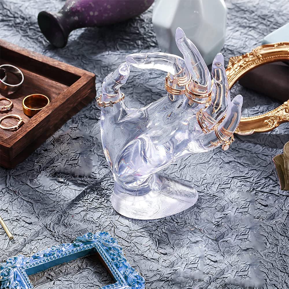 zalati Jewelry Holder Bracelet Stand with Hand Shape Mannequin for Display Storage and Organiser - Clear