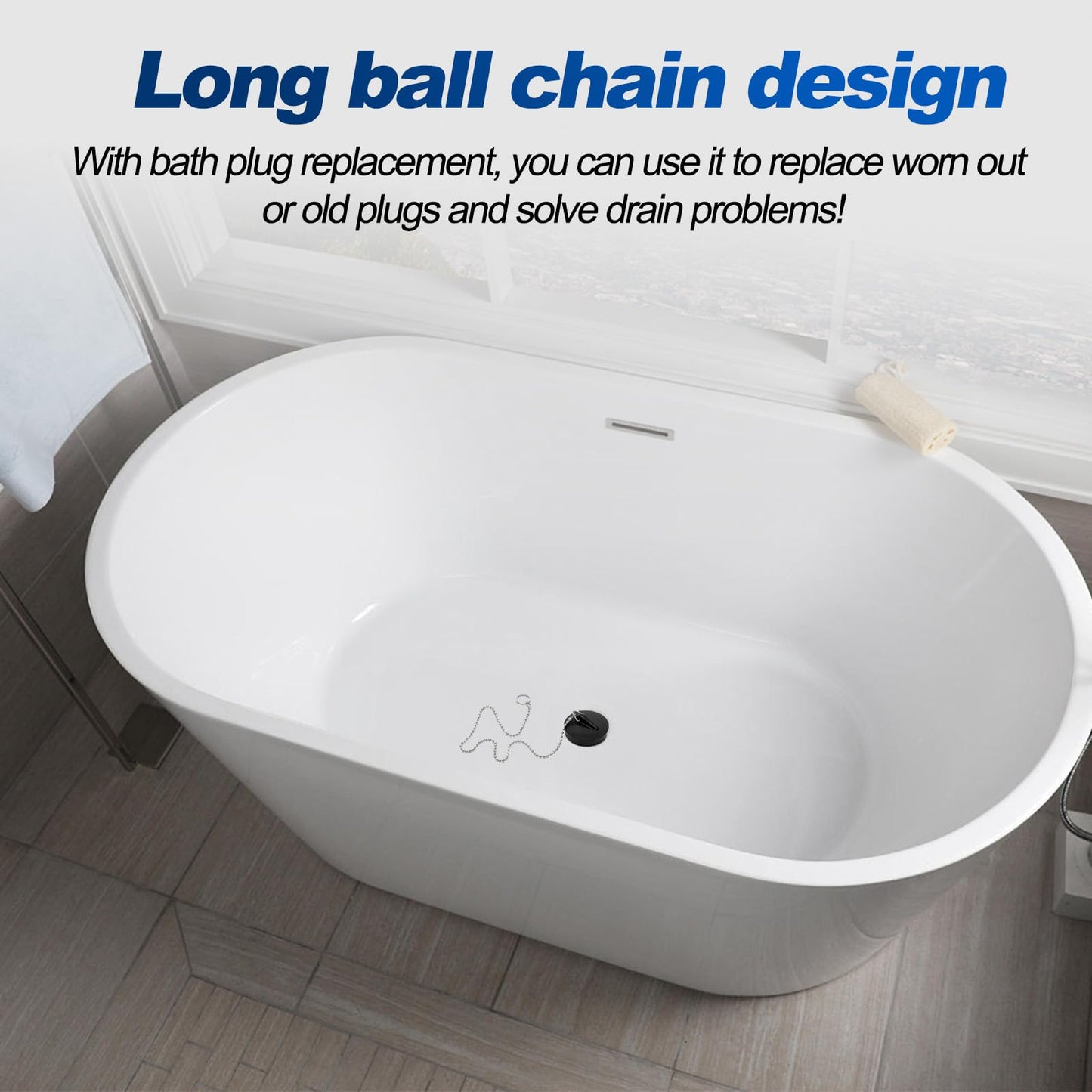 4 Pack Universal Bath Plug, Flexible Silicone Sink Stopper