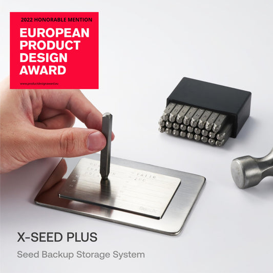SecuX ? XSEED Plus - Secure Bitcoin Wallet Crypto Seed Storage Steel Plates (Steel Punch Set Included) Compatible with SecuX, Ledger, Trezor Hardware