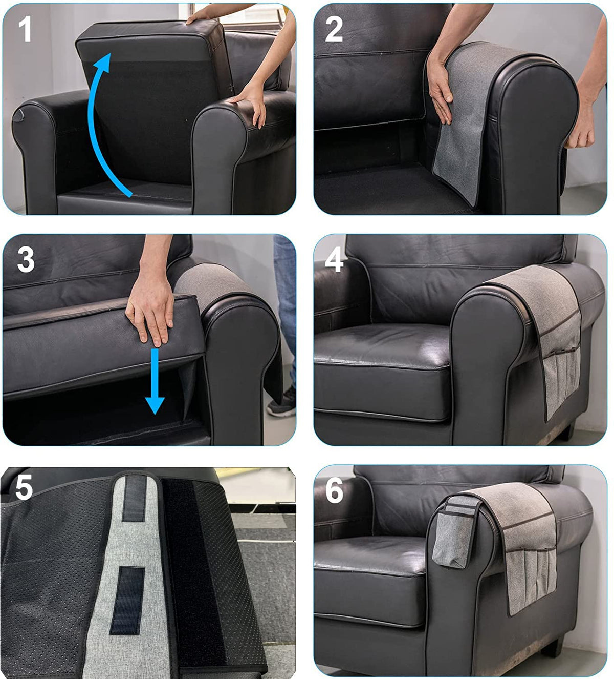 Spacmirrors KOSTOO Sofa Armrest Organizer Couch Arm Chair Caddy Sofa Cover Storage Holder for Remote Control Magazine Book Smart Phone Tablet Drinks