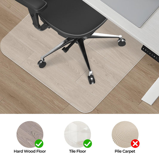 Chair Mat for Hard Wood Floors - Heavy Duty Floor Protector - Easy Clean (47''47'')