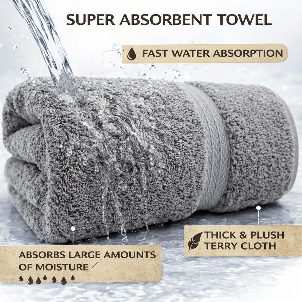 EDB 2X Extra Large Super Jumbo Bath Sheets Towels 100 cm W x 200 cm L Body Wrap Premium Quality 100% Egyptian Cotton Beach, Gym, Spa