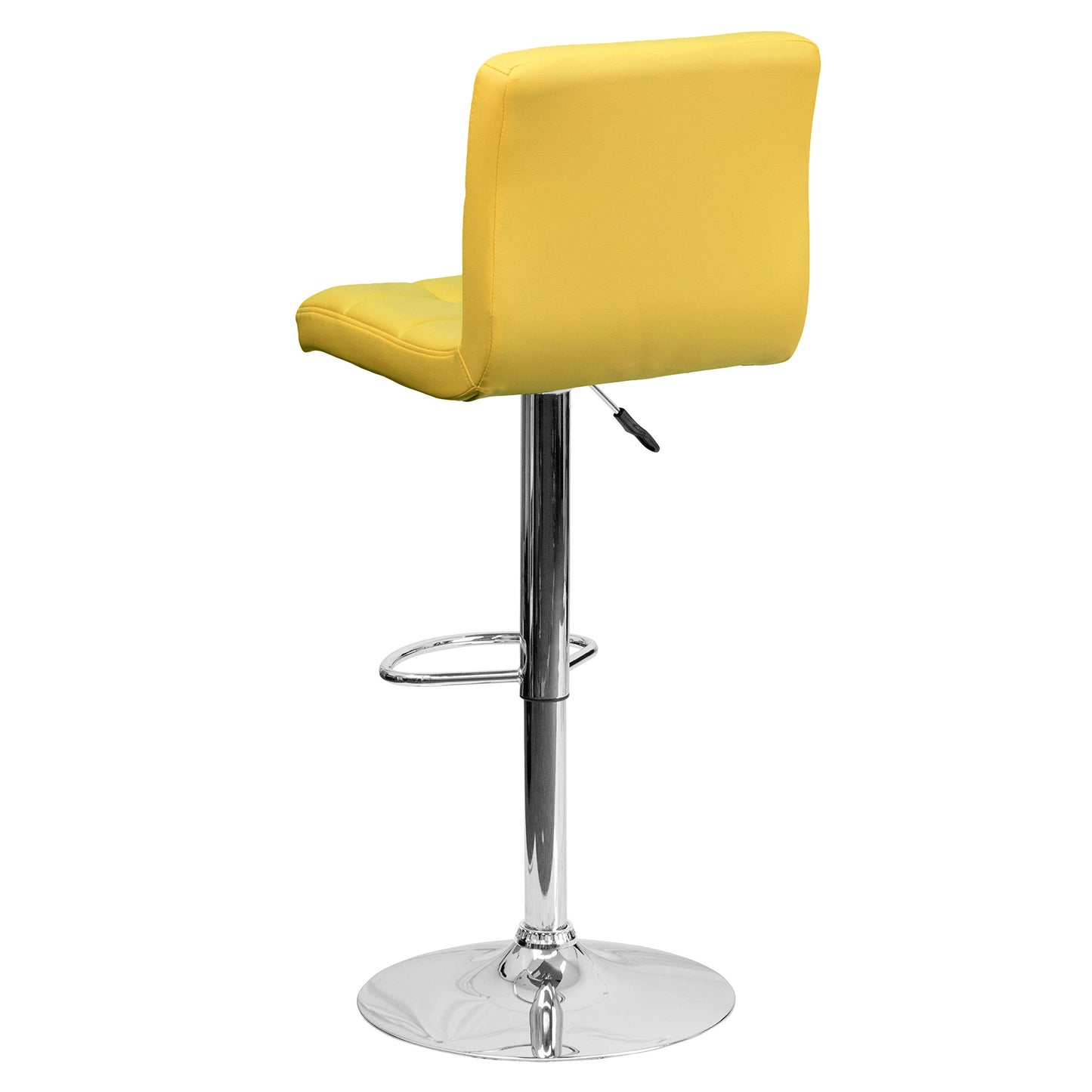 Flash Furniture Alexandra 2 Pack Contemporary Yellow Quilted Vinyl Adjustable Height Barstool with Chrome Base