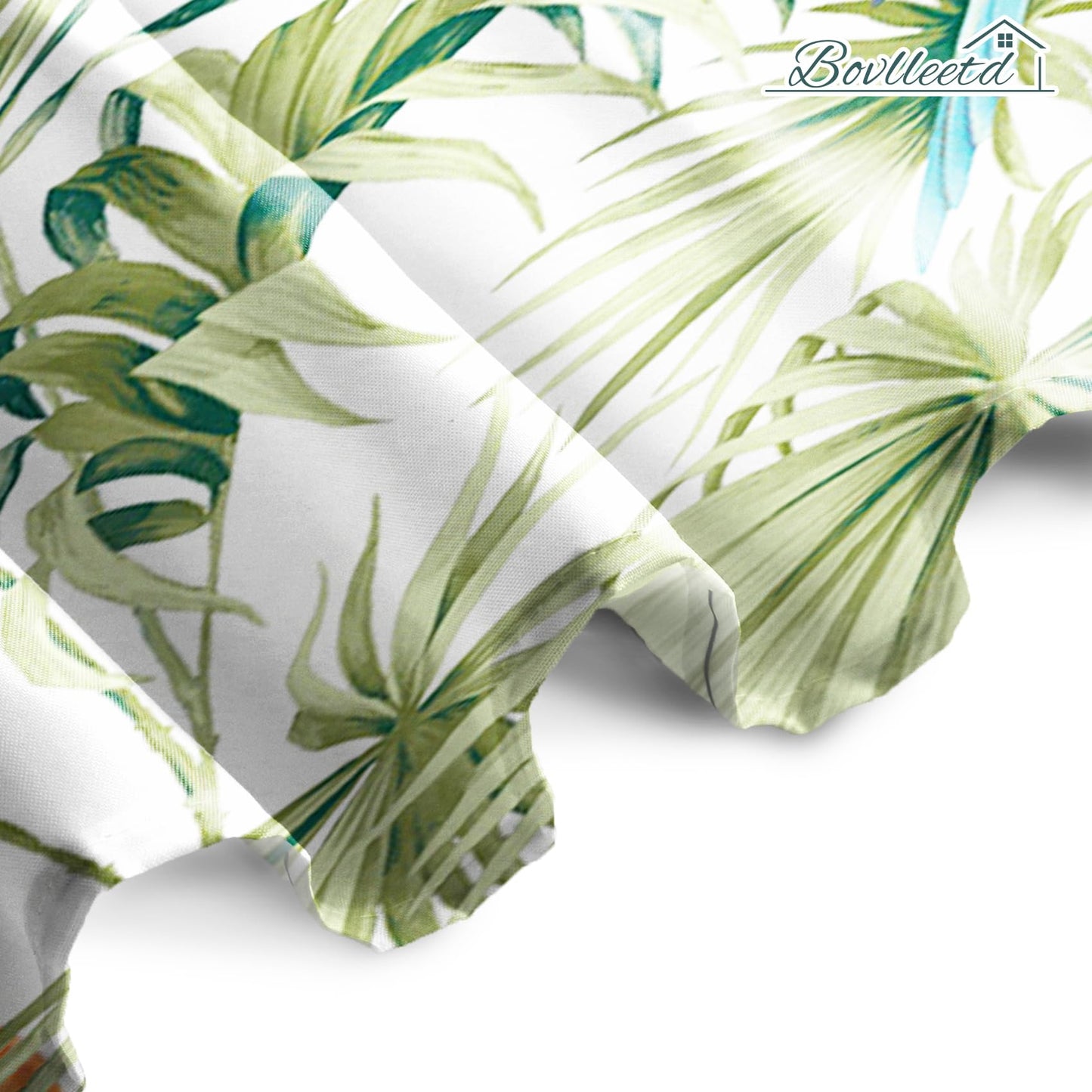 Bovlleetd Botanical Shower Curtain - Small Bathroom Stall, Tropical Plant, Banana Leaves, Spring Hummingbird - Polyester Fabric 92x183cm