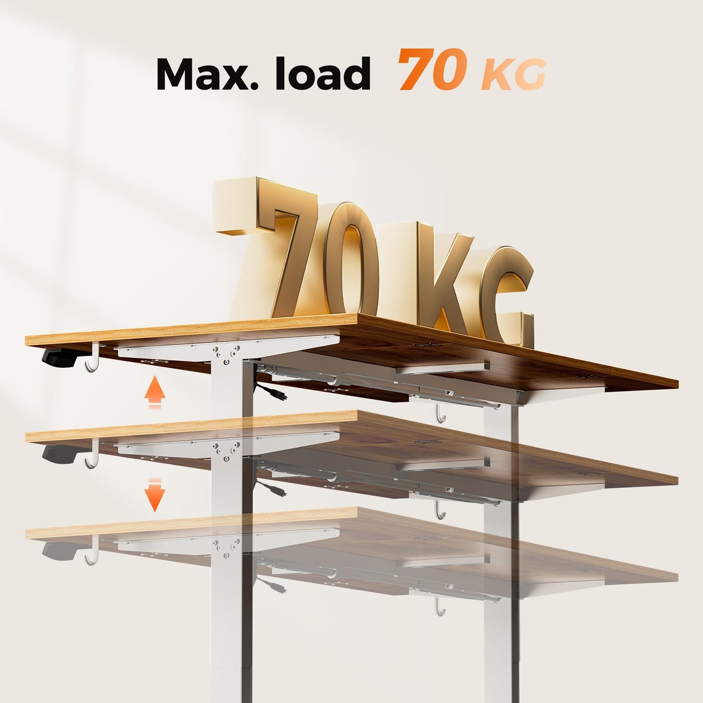 Agilestic Height Adjustable Electric Desk, 2 Memory Height, 160x80cm