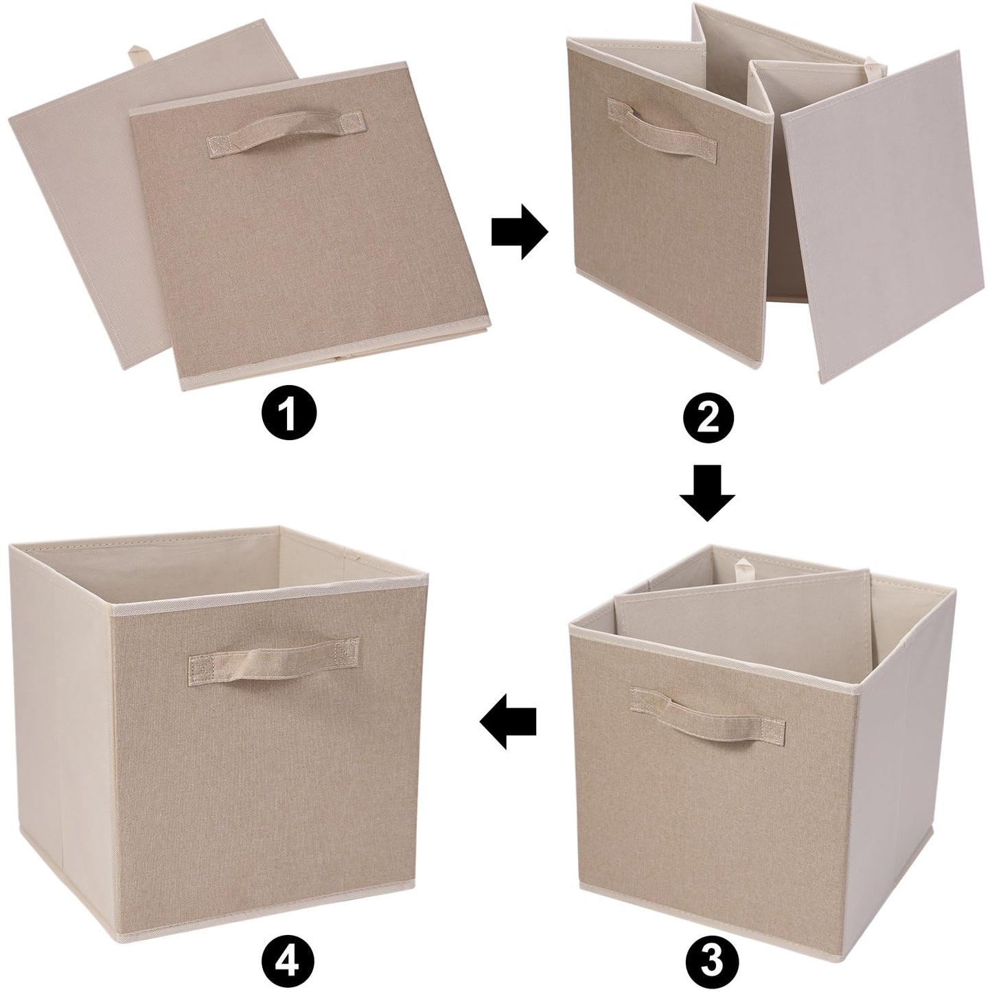 JAKAGO Foldable Storage Cubes 4 Pack, 30 x 30 x 30 cm