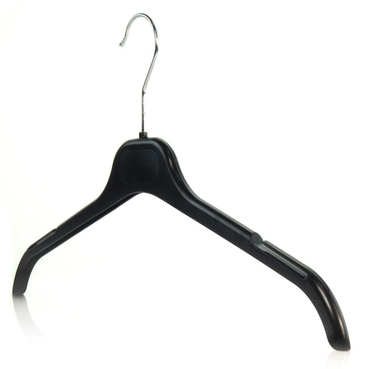 HANGERWORLD 120 Pack Strong Black Plastic Garment Coat Hangers for Clothes with Notches - All Purpose 43cm (17") (One Size, 120, count)