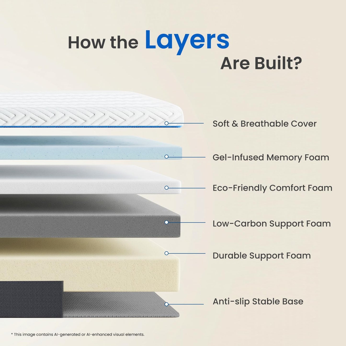 Belbbos Single Mattress Memory Foam 90x190x18cm—Medium Firm Orthopedic