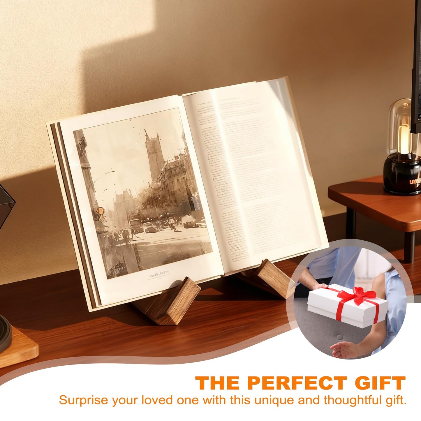 SMYJDMM Now Playing Vinyl Record Stand, Retro Now Spinning Record Stand, Vinyl Records Display Suitable for Magazines Textbooks Mobile Phones Tablets