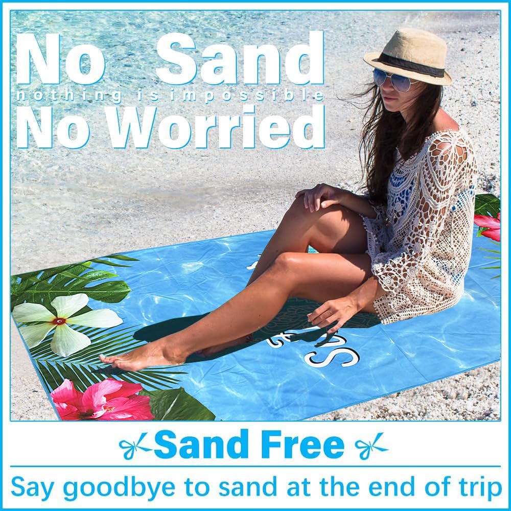 JAODFK Microfibre Beach Towel 71"X32" Quick Dry Lightweight Sand Free Extra Large Thin Towels Travel Essentials For Adults Womens Swim Bath