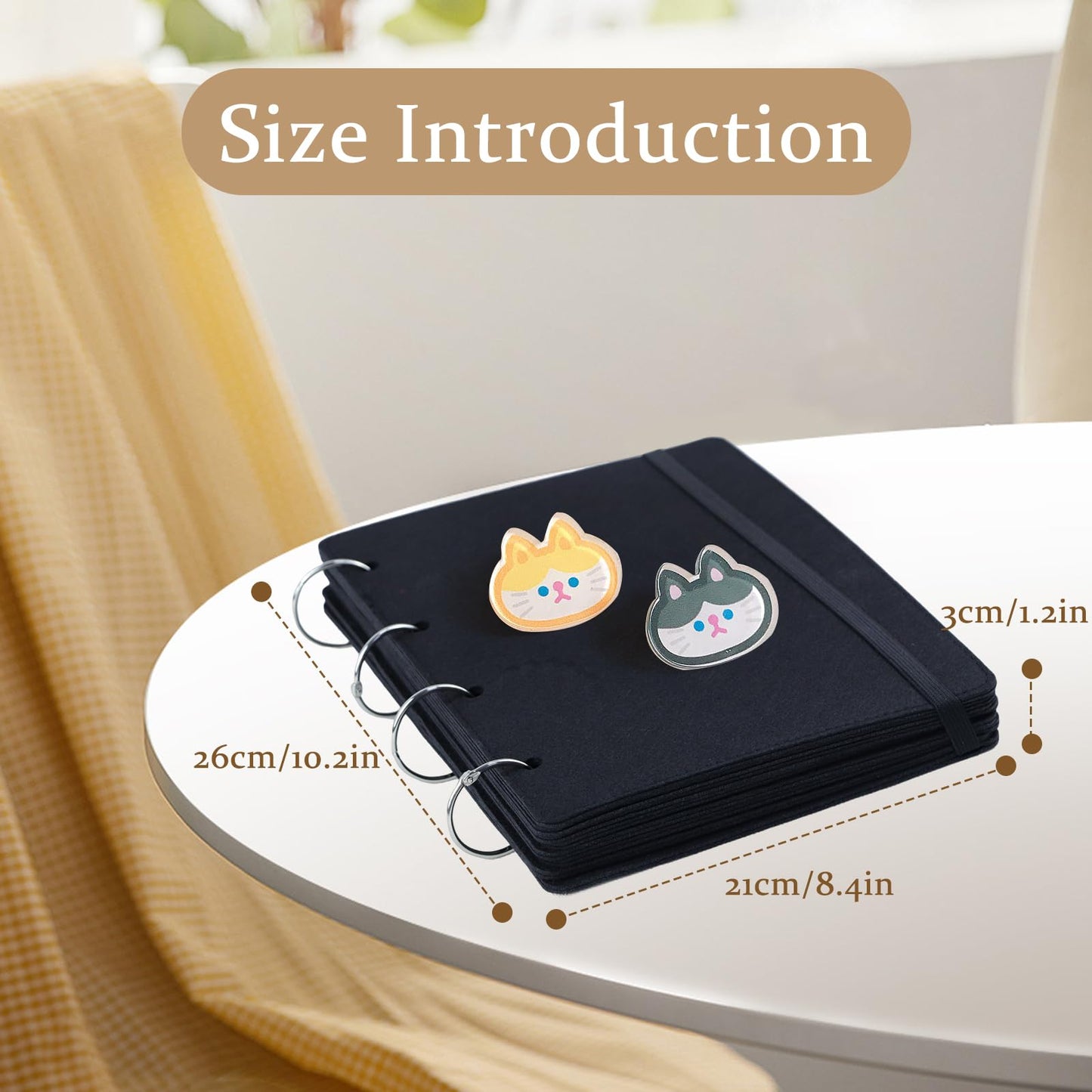 Les-Theresa 8 Pages Enamel Pin Display Pages, Pin Collection Display Book 10.2X8.4In Pin Collector Storage