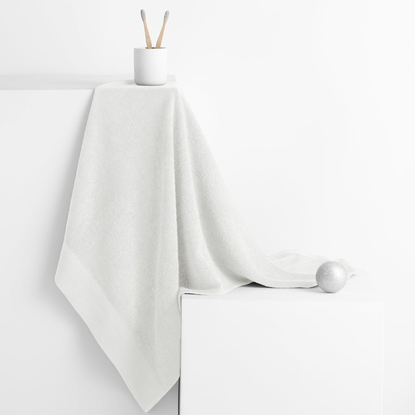AmeliaHome Amari Towel White 50 x 100 cm 100% Cotton Quality Absorbent