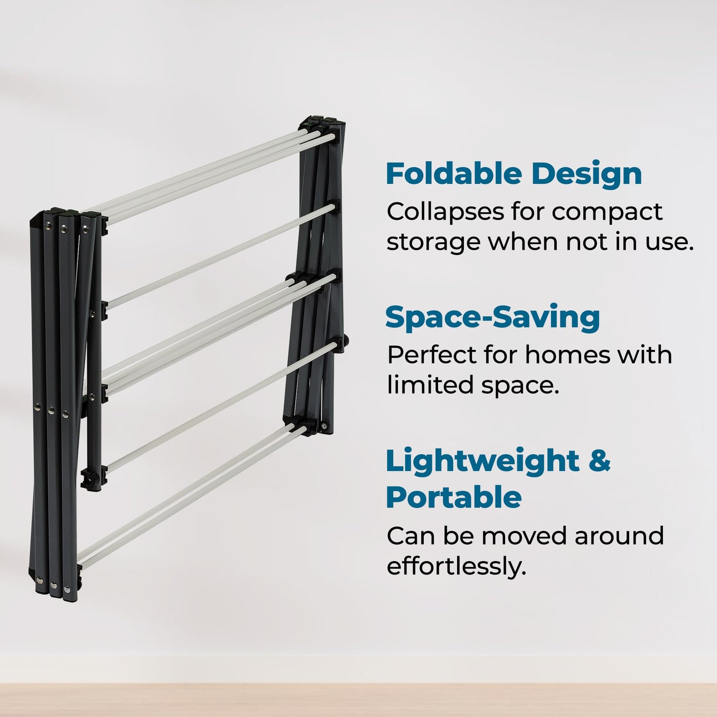 Honey-Can-Do Collapsible Clothes Drying Rack, Alloy Steel, White/Grey