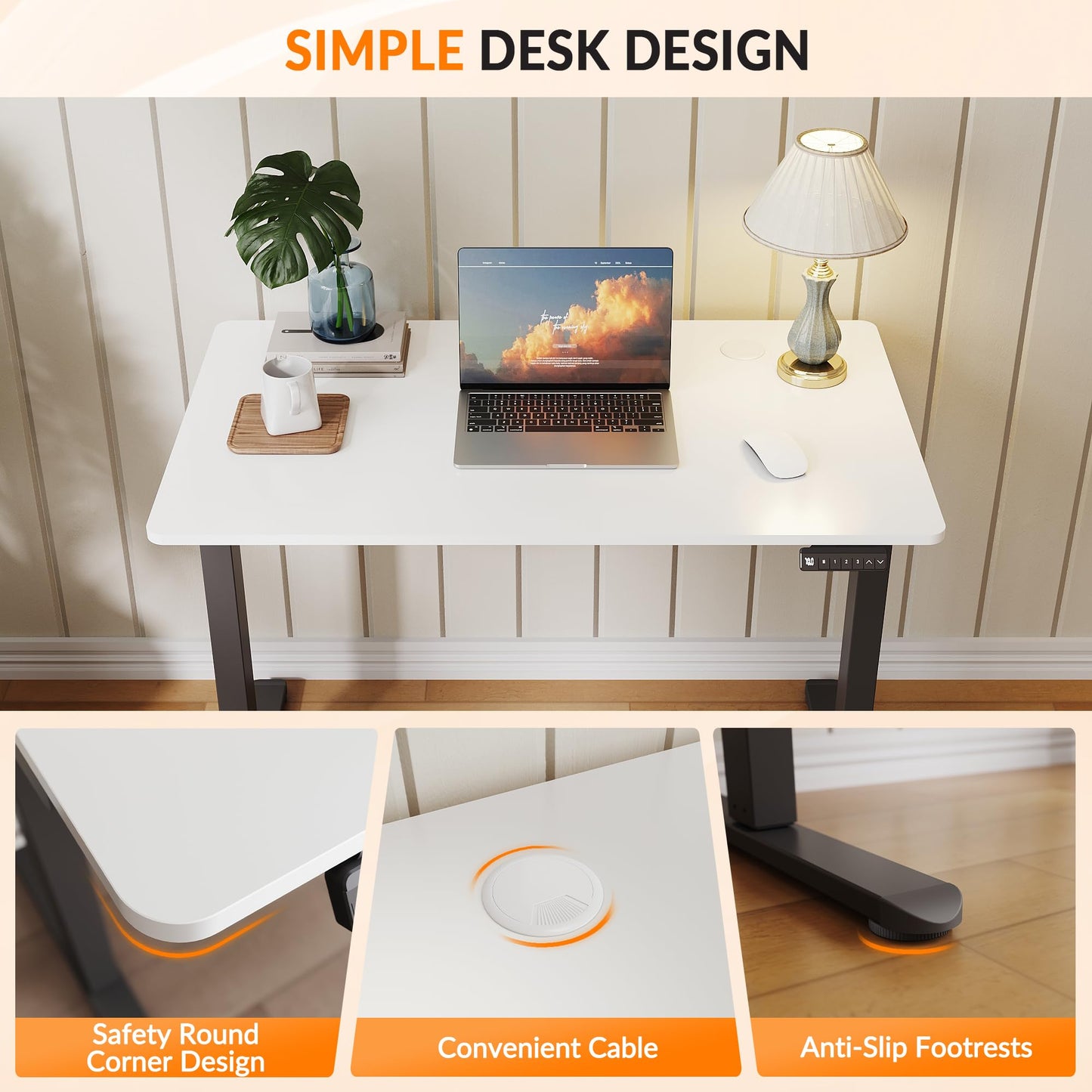ELEGANT Electric Standing Desk 120x60cm, Height Adjustable Sit Stand Desk