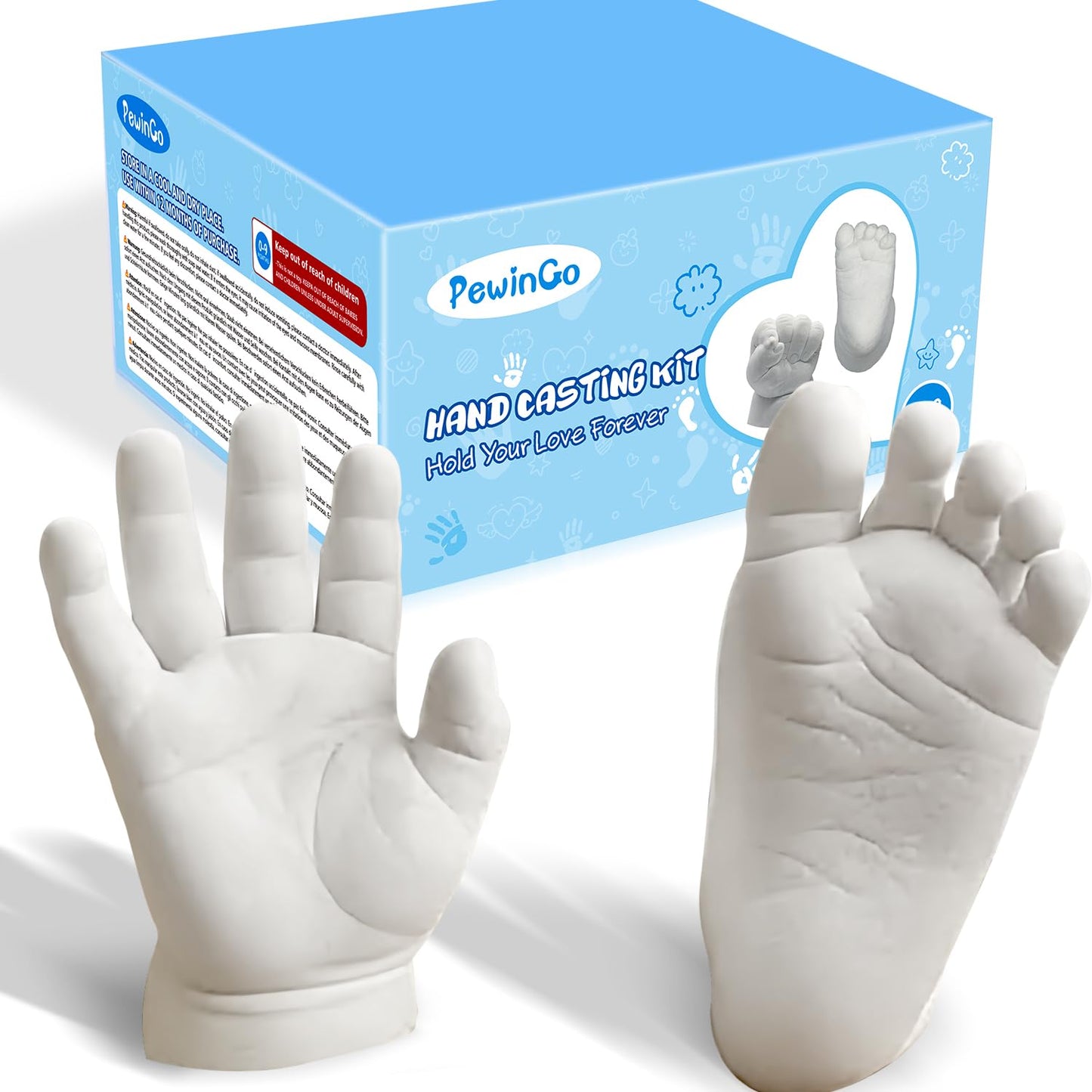 PewinGo Baby Hand & Foot Casting Kit, 3D Moulding Gift Set, Memories, Keepsakes, for Kids or Newborn, Baby Shower Presents