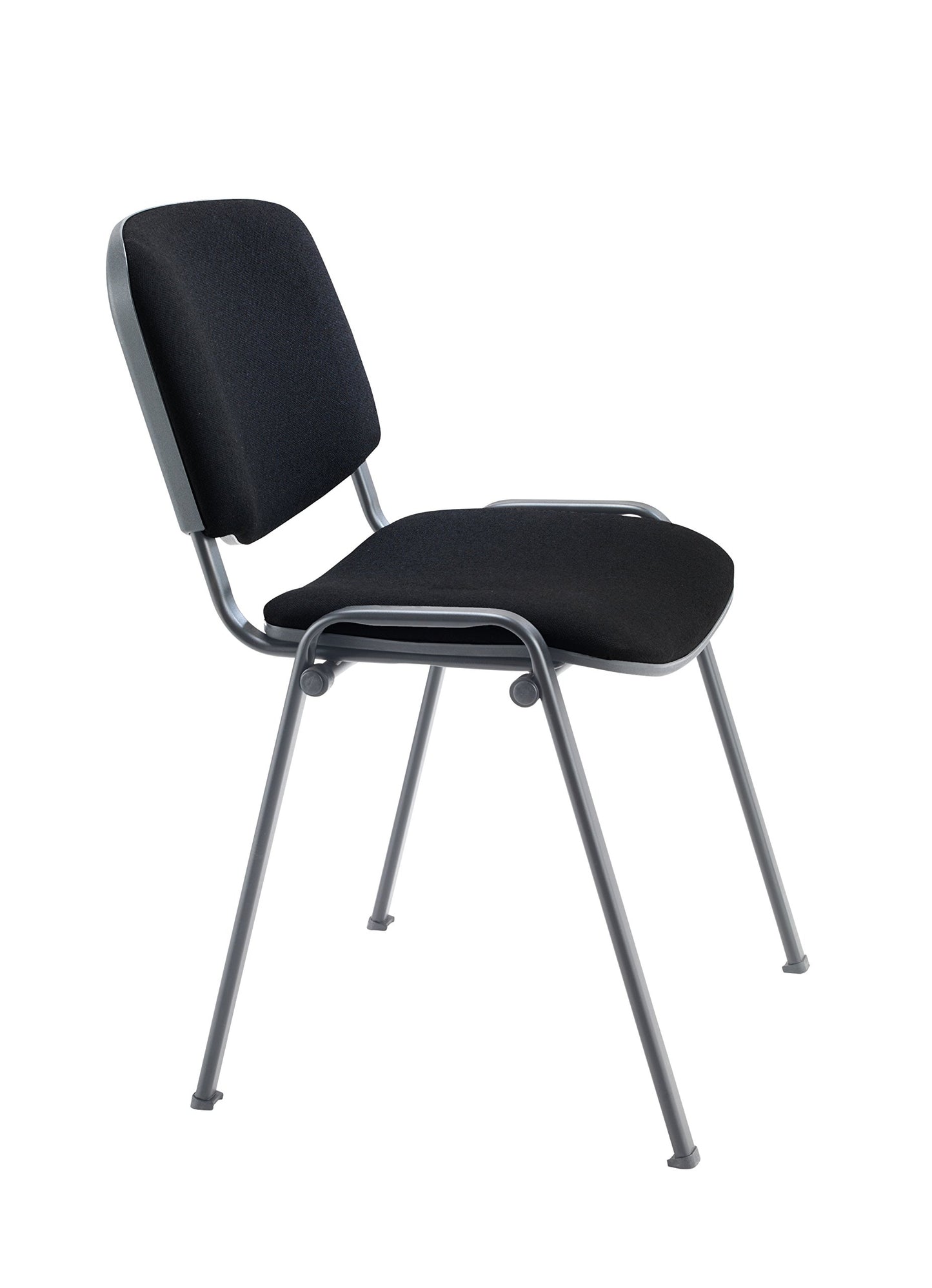 Office Hippo Heavy Duty Stackable Reception Chair, Black Frame, Fabric, Black