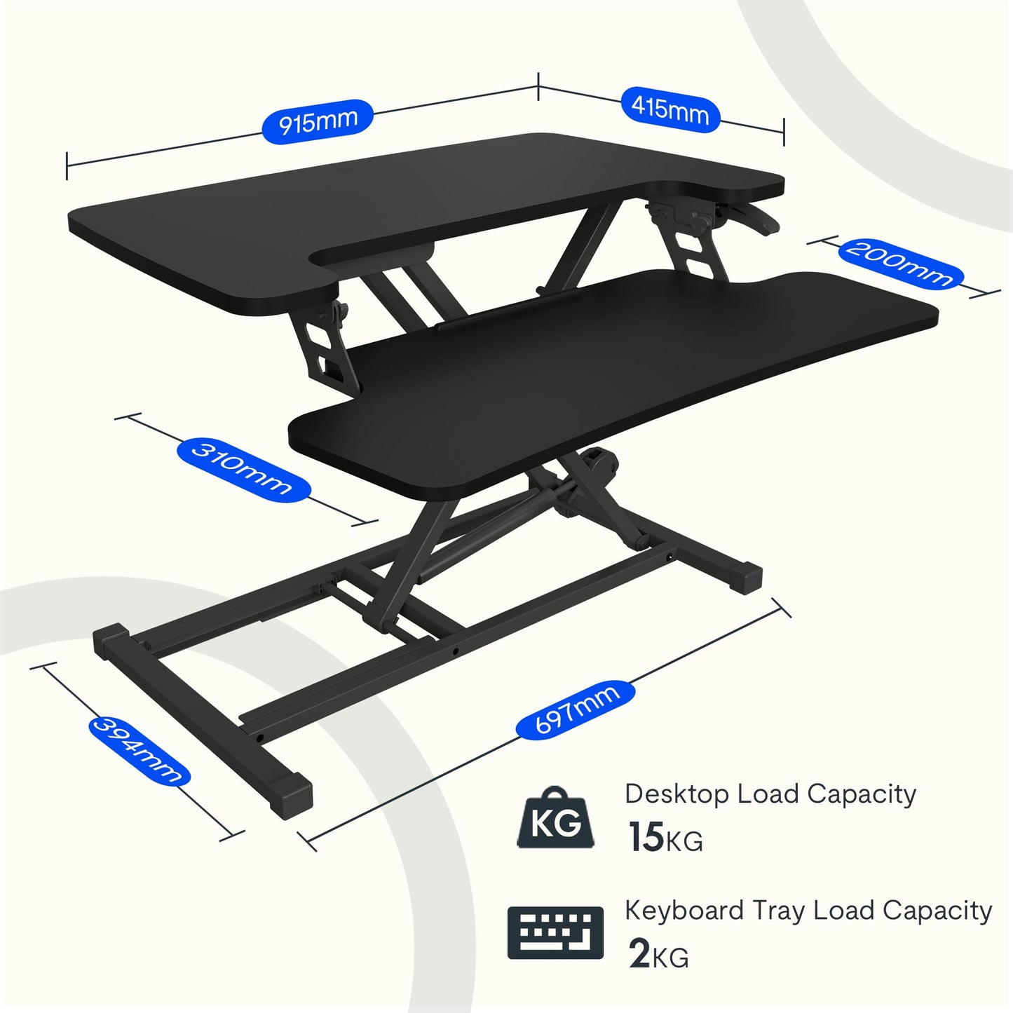 FLEXISPOT Standing Desk Converter Sit to Stand up Desk Riser with Dual Monitor and Laptop