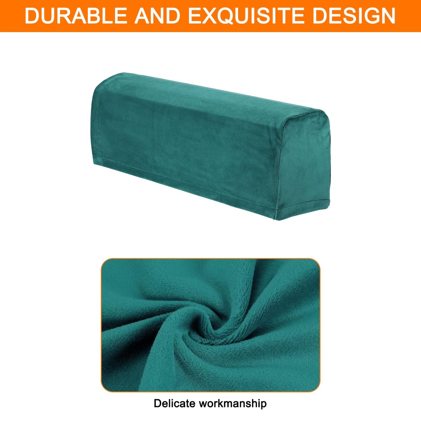 sourcing map Stretch Sofa Armrest Covers Dark Green 2 Pcs