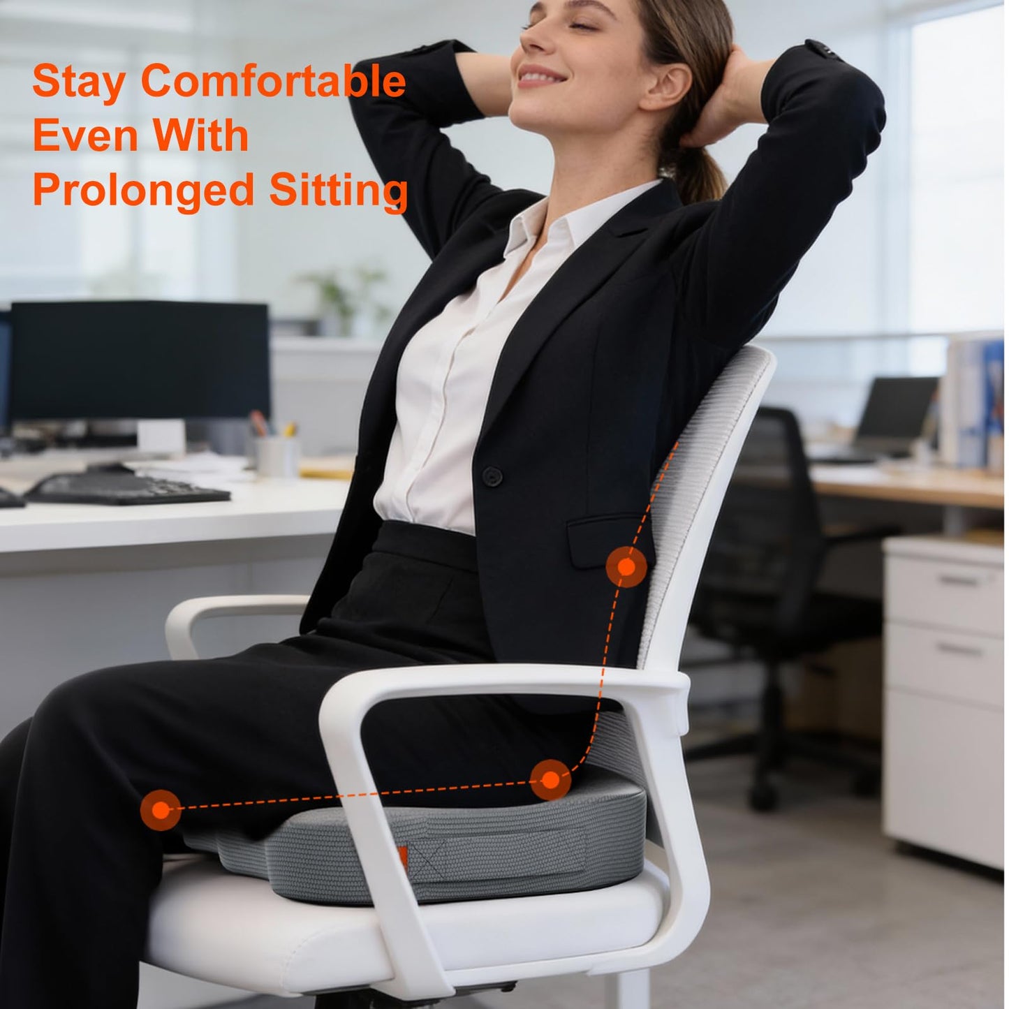inaepeak Seat Cushion, Memory Foam Seat Cushion for Coccyx Tailbone Pain Relief, Suitable for Office Chair/Car Seat/Wheelchair