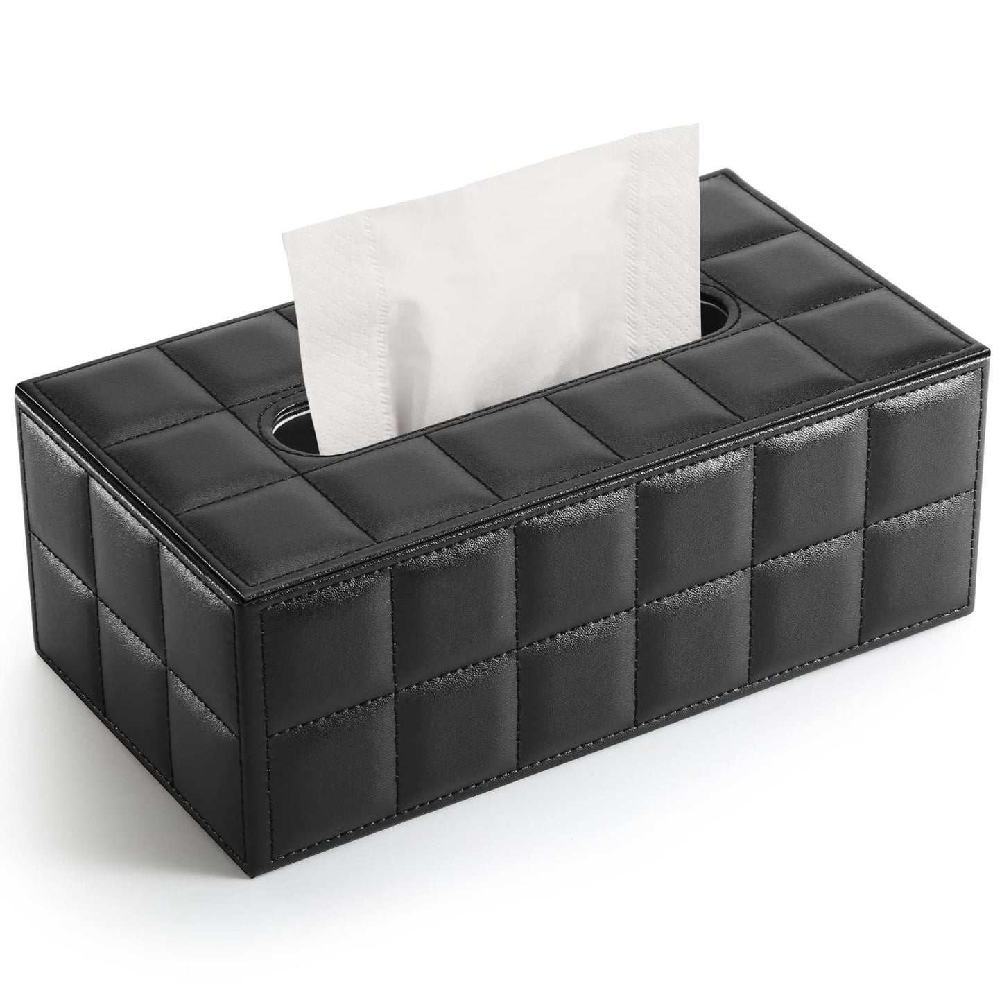GORESE Rectangular Tissue Box Holder Tissue Box Cover PU Leather Facial Tissue Dispenser for Home Bathroom, Living Room, Bedroom, Dinning Room,