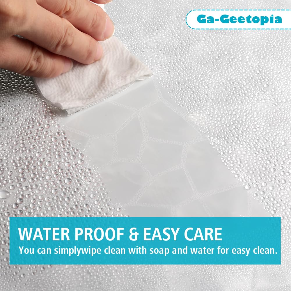 Ga-Geetopia EVA Shower Curtain Liner Clear, 72x72 Inch 3.2G Light Weight Plastic Bathroom Shower Curtain with 3 Magnets for Shower Stall, Bathtubs