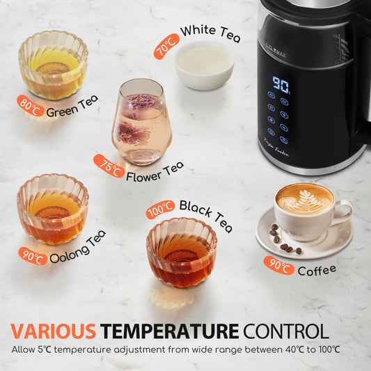 Taylor Swoden Electric Kettle with Temperature Control, Digital Display Double- Walled Insulated Kettle Cordless, Keep Warm Automatic Shut-Off Boil