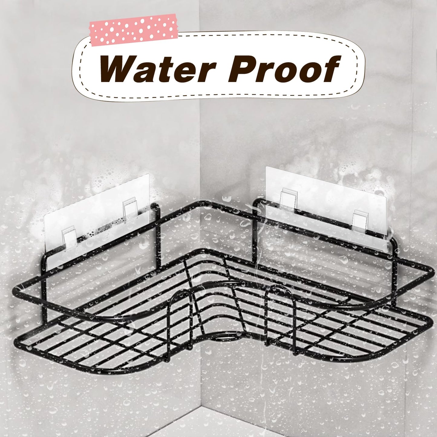 KALIONE 6 Pack Shower Caddy Adhesive for Replacement No Drilling Wall Hooks Sticky Pads Shower Shelf Adhesive for Corner Shower Caddy Bathroom