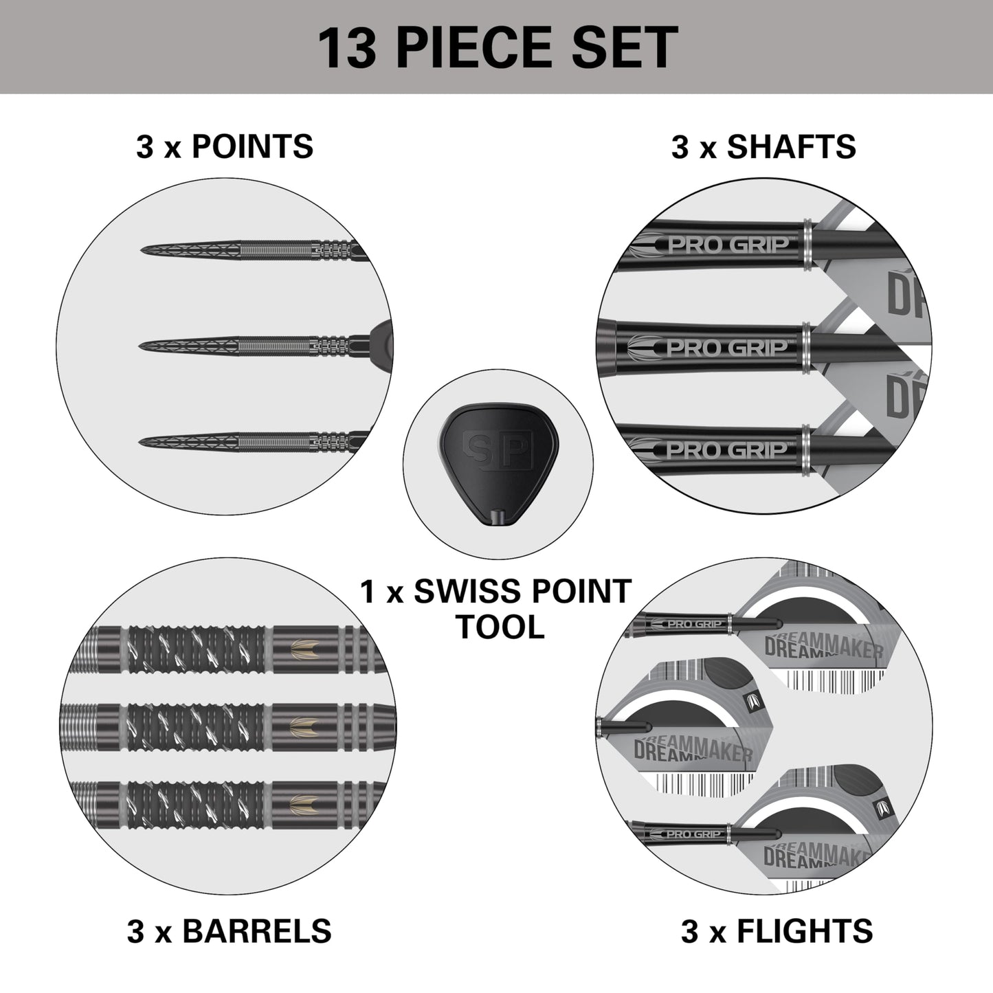 TARGET Darts Dimitri Van Den Bergh x ECHO 90% Tungsten Steel Tip Darts Set ? 23g Steel Tip Dart Set, Swiss Point Darts, SP Tool Included, Player