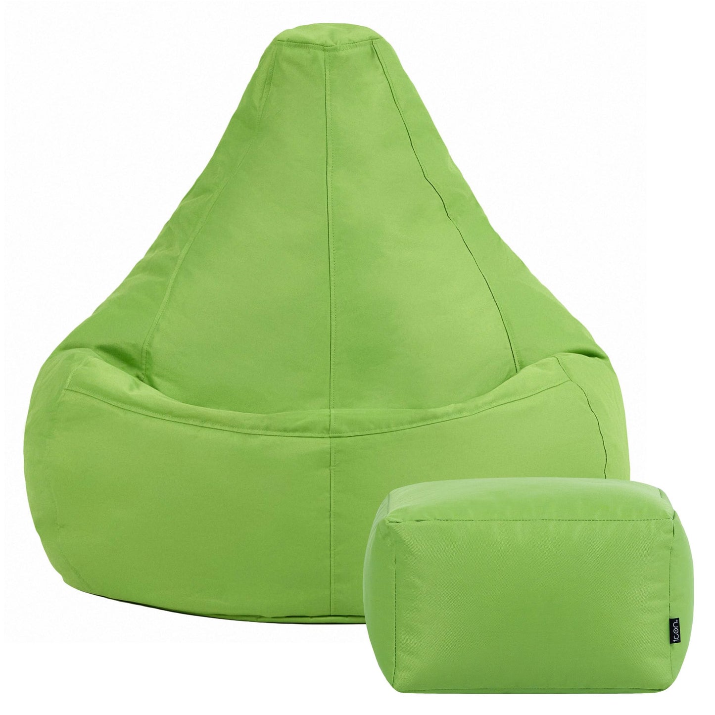 Bean Bag Bazaar Outdoor Bean Bag & Footstool with Filling Included, Green